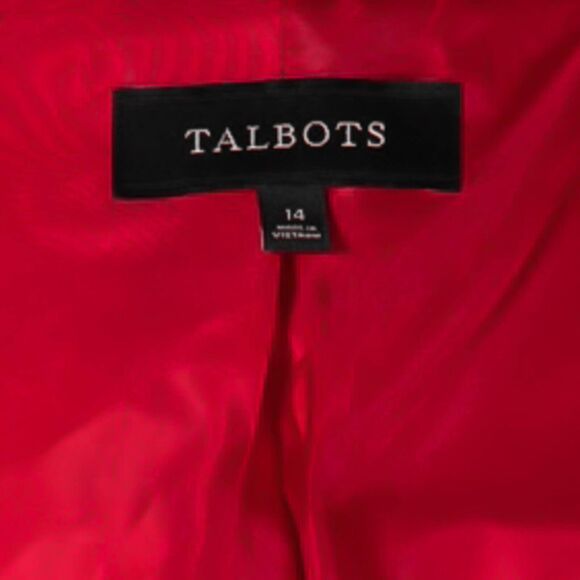 Talbots Women's Coat Red Velvet Quilted Lined Stretch Insulated Jacket Size 14 - Picture 3 of 10